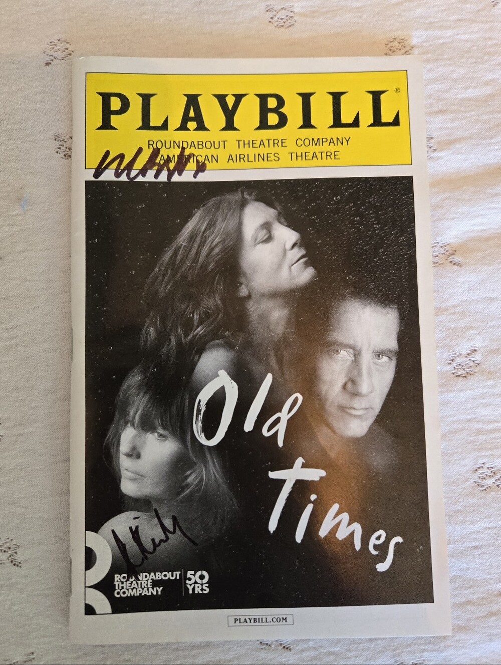 Playbill 'Old Times' Broadway Theatre Program- Signed by Kelly Reilly & Eve Best